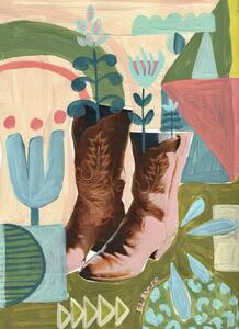 Illusztráció Blooming boots, Eleanor Baker, (30 x 40 cm)