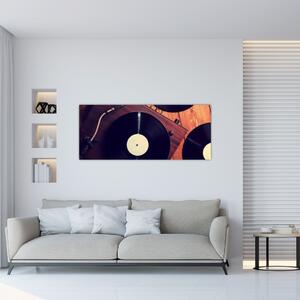 Gramofon lemezek képe (120x50 cm)