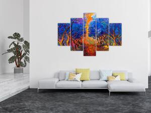 Kép - őszi fa koronák, modern impresszionizmus (150x105 cm)