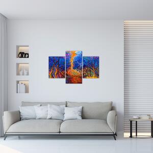 Kép - őszi fa koronák, modern impresszionizmus (90x60 cm)