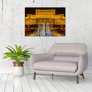 Kép - A Parlament palotája, Bukarest, Románia (üvegen) (70x50 cm)