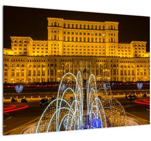 Kép - A Parlament palotája, Bukarest, Románia (üvegen) (70x50 cm)