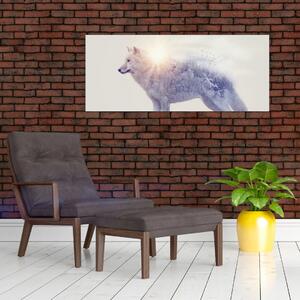 Kép - Vad tájakat tükröző sarkvidéki farkas (120x50 cm)