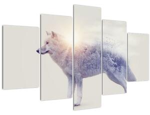 Kép - Vad tájakat tükröző sarkvidéki farkas (150x105 cm)