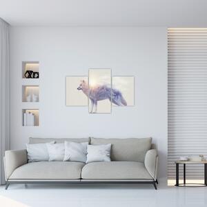 Kép - Vad tájakat tükröző sarkvidéki farkas (90x60 cm)