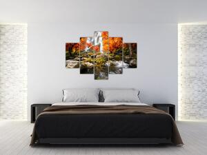 Kép - vízesések a narancssárga erdőben (150x105 cm)