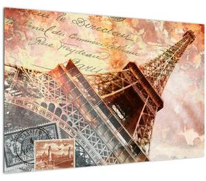 Kép - Eiffel-torony vintage stílusban (90x60 cm)