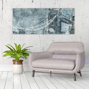 Kép - Tower Bridge hideg tónusokkal (120x50 cm)