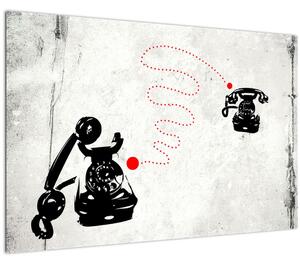 Kép - Telefon rajza Banksy stílusában (90x60 cm)