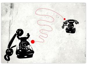 Kép - Telefon rajza Banksy stílusában (70x50 cm)