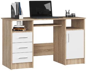 PC asztal Asegura (sonoma tölgy + fehér)