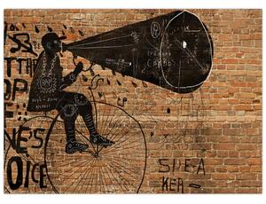 Kép - Férfi kerékpáron Banksy stílusában (70x50 cm)