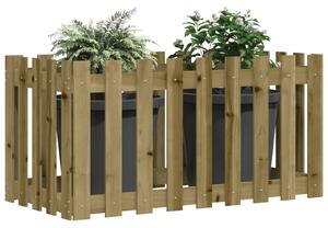 VidaXL impregnált fenyőfa kerti magaságyás kerítéssel 100x50x70 cm