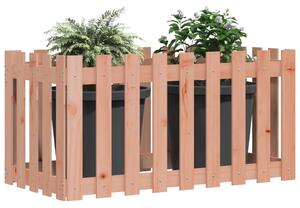 VidaXL tömör douglas fa kerti magaságyás kerítéssel 100x50x70 cm