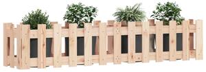 VidaXL tömör fenyőfa kerti magaságyás kerítéssel 150x30x30 cm