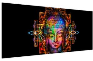 Kép - Buddha mellszobra neon színekben (120x50 cm)