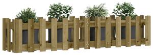 VidaXL impregnált fenyőfa kerti magaságyás kerítéssel 150x30x30 cm