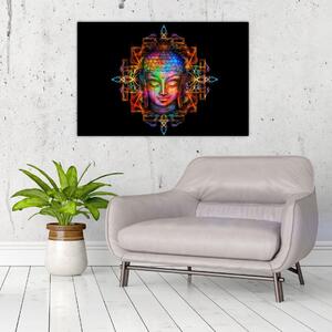 Kép - Buddha mellszobra neon színekben (90x60 cm)