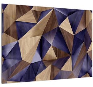 Kép - 3D fa háromszögek (70x50 cm)