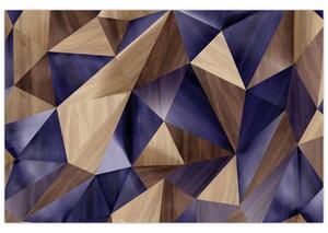 Kép - 3D fa háromszögek (90x60 cm)