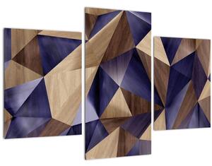 Kép - 3D fa háromszögek (90x60 cm)