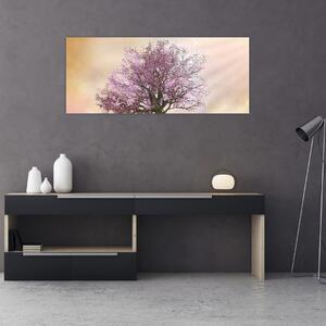 Virágzó fa képe egy domb tetején (120x50 cm)