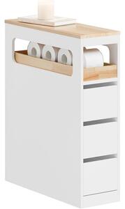Sobuy fehér mobil tárolószekrény három fiókkal–65×23×82 cm