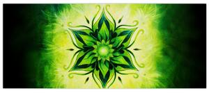 Kép - Virág mandala zöld háttérrel (120x50 cm)