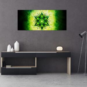 Kép - Virág mandala zöld háttérrel (120x50 cm)