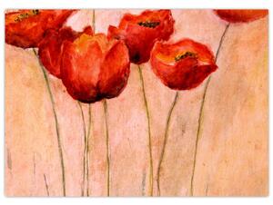 Kép - piros tulipán (70x50 cm)