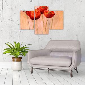 Kép - piros tulipán (90x60 cm)