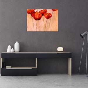Kép - piros tulipán (70x50 cm)