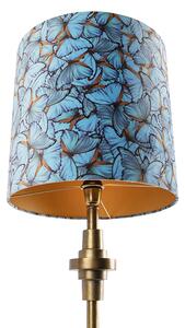 Asztali lámpa bronz bársony árnyalatú pillangókialakítás 40 cm - Diverso