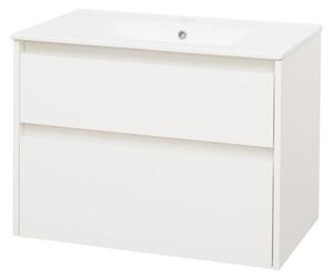 Mereo Mereo, Opto, fürdőszoba szekrény kerámia mosdóval 81 cm, fehér, MER-CN911