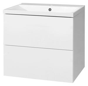 Mereo Mereo, Aira, 61 cm öntött márvány fürdőszobai szekrény, fehér, MER-CN710M