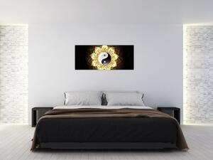Kép - arany yin-yang (120x50 cm)