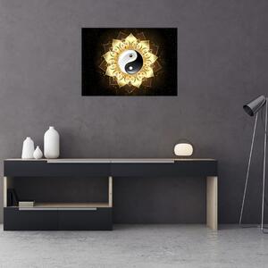 Kép - arany yin-yang (70x50 cm)