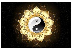 Kép - arany yin-yang (90x60 cm)