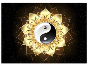 Kép - arany yin-yang (70x50 cm)