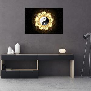 Kép - arany yin-yang (90x60 cm)