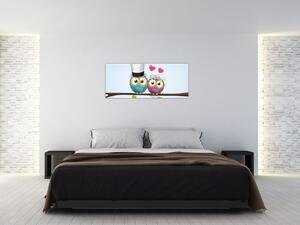 Kép - szerelmes baglyok (120x50 cm)