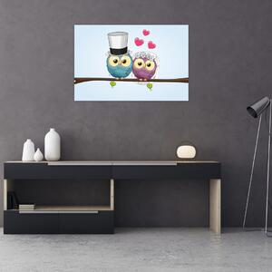 Kép - szerelmes baglyok (90x60 cm)