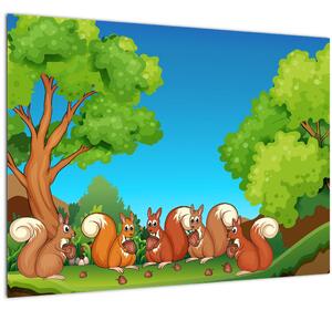 Kép - boldog mókusok (70x50 cm)