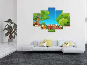 Kép - boldog mókusok (150x105 cm)