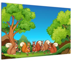 Kép - boldog mókusok (90x60 cm)