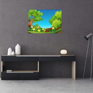 Kép - Boldog békák (üvegen) (70x50 cm)