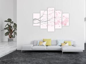 Kép - rózsaszín virágok (150x105 cm)