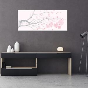 Kép - rózsaszín virágok (120x50 cm)