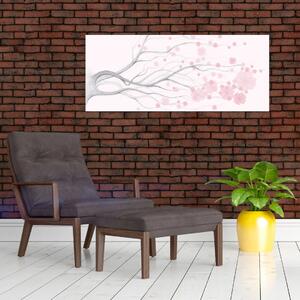 Kép - rózsaszín virágok (120x50 cm)