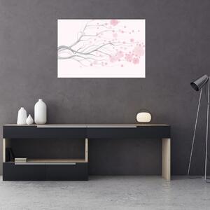 Kép - rózsaszín virágok (90x60 cm)